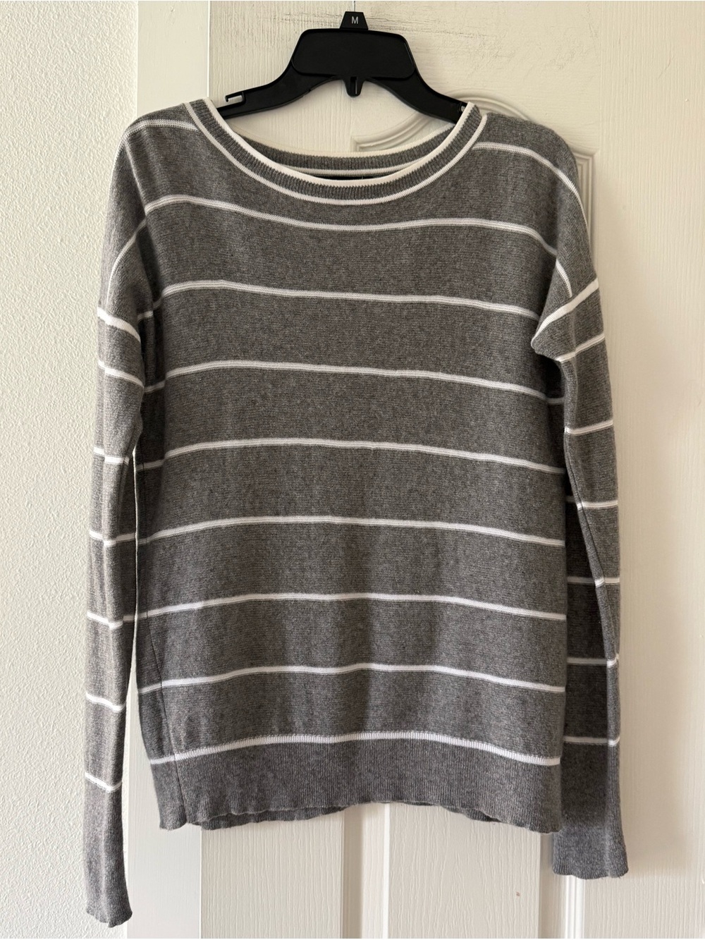 Banana Republic Filpucci Merino Wool Cashmere Striped Sweater M Gray
